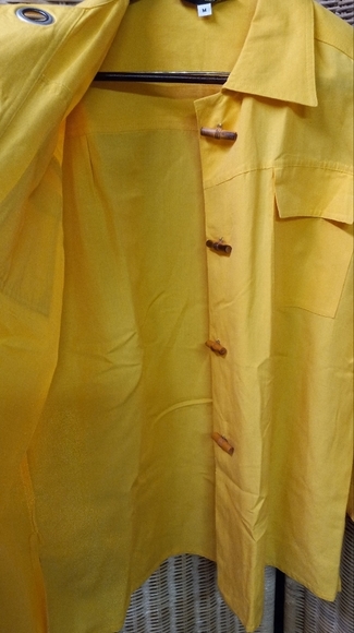 Harris Wallace Shirt Yellow Womens Long Sleeves Button Down Bamboo, Size M/52 - Picture 2 of 10